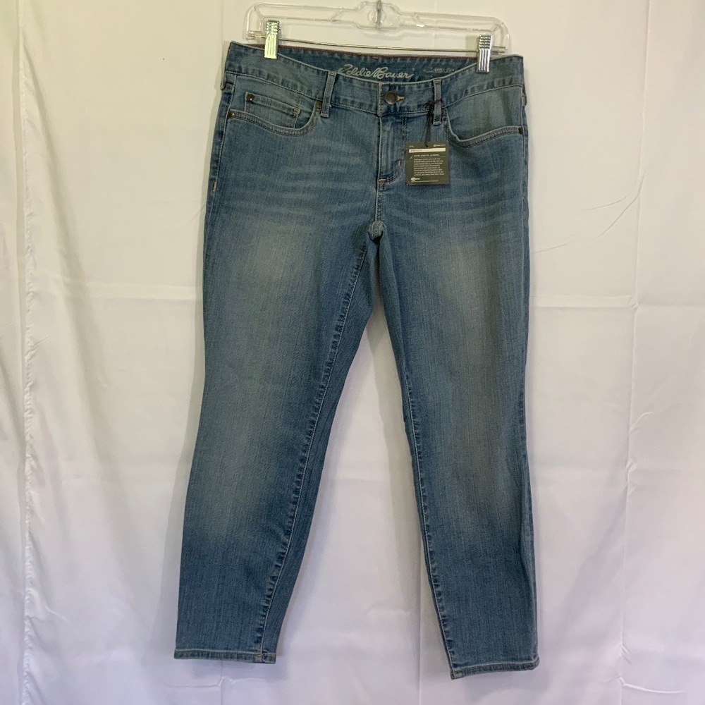 Eddie Bauer PETITE Denim Jean Slightly Curvy Skinny Ankle size P8 new with tag